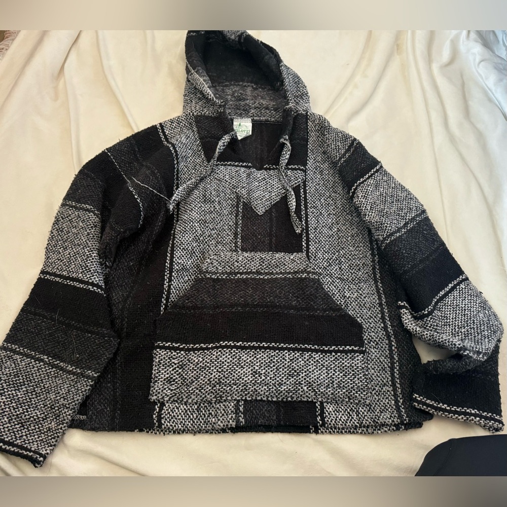 Mexican Poncho Hoodie Women Size S